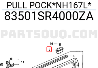 Honda 83501SR4000ZA PULL POCK*NH167L*