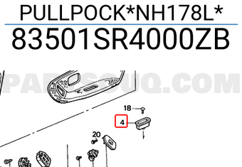 Honda 83501SR4000ZB PULLPOCK*NH178L*