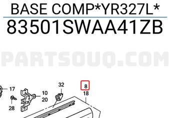 Honda 83501SWAA41ZB BASE COMP*YR327L*