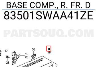 Honda 83501SWAA41ZE BASE COMP., R. FR. D