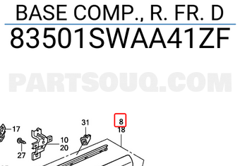 Honda 83501SWAA41ZF BASE COMP., R. FR. D