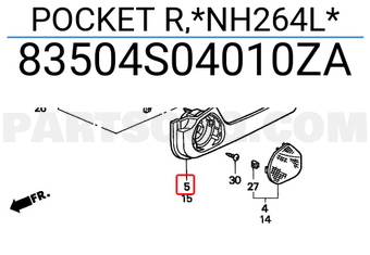 Honda 83504S04010ZA POCKET R,*NH264L*