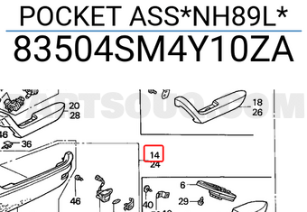 Honda 83504SM4Y10ZA POCKET ASS*NH89L*