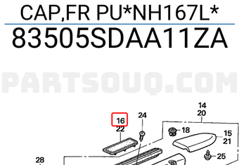 Honda 83505SDAA11ZA CAP,FR PU*NH167L*