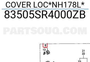 Honda 83505SR4000ZB COVER LOC*NH178L*
