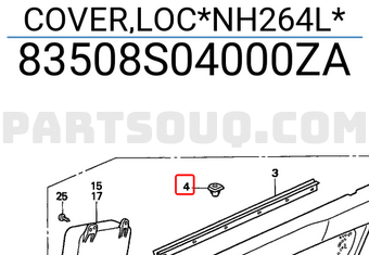 Honda 83508S04000ZA COVER,LOC*NH264L*