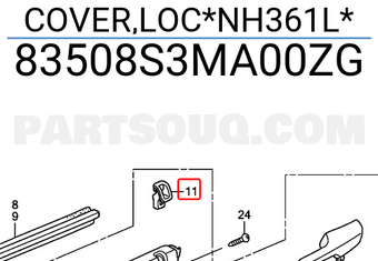 Honda 83508S3MA00ZG COVER,LOC*NH361L*