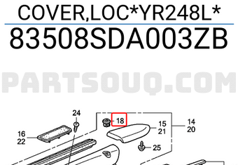 Honda 83508SDA003ZB COVER,LOC*YR248L*
