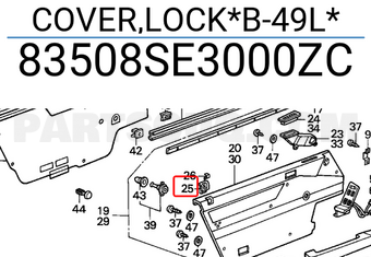 Honda 83508SE3000ZC COVER,LOCK*B-49L*