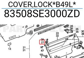 Honda 83508SE3000ZD COVER,LOCK*B49L*