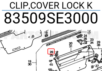 Honda 83509SE3000 CLIP,COVER LOCK K