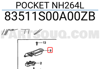 Honda 83511S00A00ZB POCKET NH264L