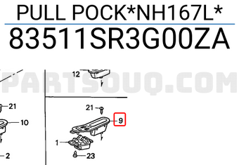 Honda 83511SR3G00ZA PULL POCK*NH167L*