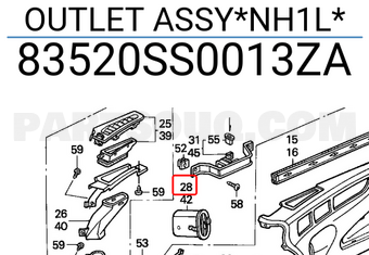Honda 83520SS0013ZA OUTLET ASSY*NH1L*