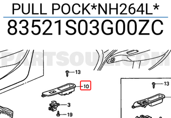 Honda 83521S03G00ZC PULL POCK*NH264L*