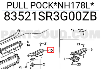 Honda 83521SR3G00ZB PULL POCK*NH178L*