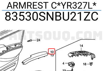 Honda 83530SNBU21ZC ARMREST C*YR327L*
