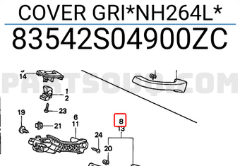 Honda 83542S04900ZC COVER GRI*NH264L*
