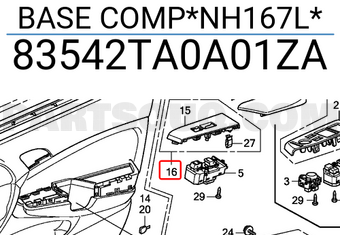 Honda 83542TA0A01ZA BASE COMP*NH167L*