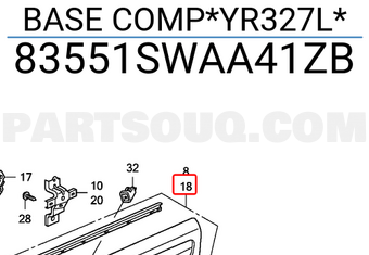 Honda 83551SWAA41ZB BASE COMP*YR327L*