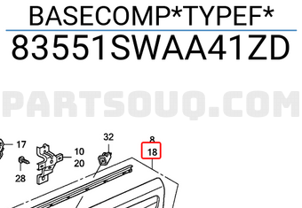 Honda 83551SWAA41ZD BASECOMP*TYPEF*