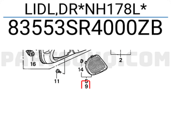 Honda 83553SR4000ZB LIDL,DR*NH178L*