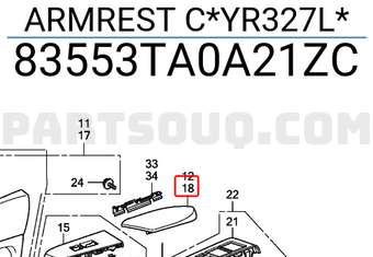 Honda 83553TA0A21ZC ARMREST C*YR327L*