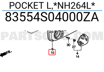 Honda 83554S04000ZA POCKET L,*NH264L*