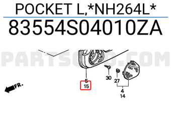 Honda 83554S04010ZA POCKET L,*NH264L*