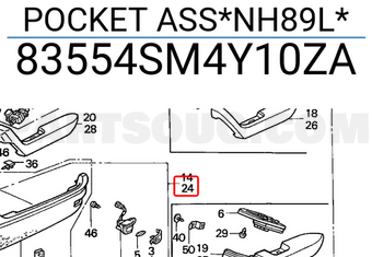 Honda 83554SM4Y10ZA POCKET ASS*NH89L*