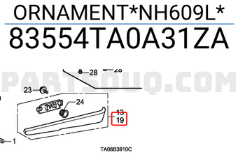 Honda 83554TA0A31ZA ORNAMENT*NH609L*