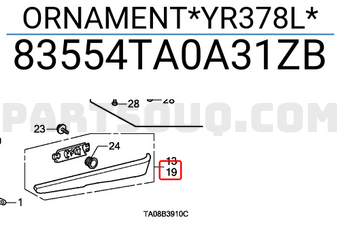 Honda 83554TA0A31ZB ORNAMENT*YR378L*