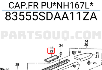 Honda 83555SDAA11ZA CAP,FR PU*NH167L*