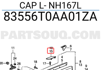 Honda 83556T0AA01ZA CAP L- NH167L