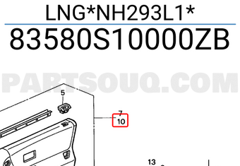 Honda 83580S10000ZB LNG*NH293L1*