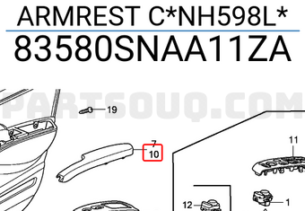Honda 83580SNAA11ZA ARMREST C*NH598L*