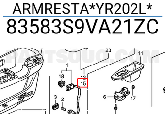 Honda 83583S9VA21ZC ARMRESTA*YR202L*