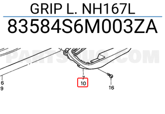 Honda 83584S6M003ZA GRIP L. NH167L
