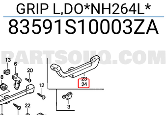 Honda 83591S10003ZA GRIP L,DO*NH264L*