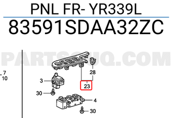 Honda 83591SDAA32ZC PNL FR- YR339L