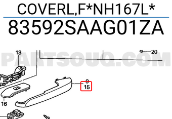 Honda 83592SAAG01ZA COVERL,F*NH167L*