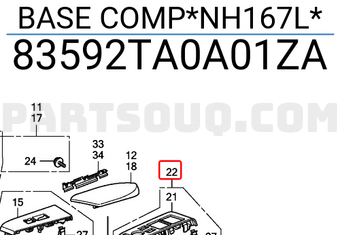 Honda 83592TA0A01ZA BASE COMP*NH167L*