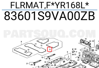 Honda 83601S9VA00ZB FLRMAT,F*YR168L*