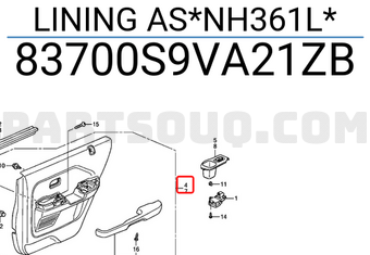 Honda 83700S9VA21ZB LINING AS*NH361L*