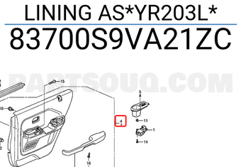 Honda 83700S9VA21ZC LINING AS*YR203L*