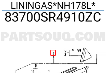 Honda 83700SR4910ZC LININGAS*NH178L*