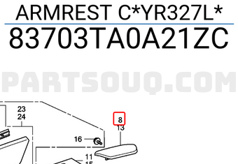 Honda 83703TA0A21ZC ARMREST C*YR327L*