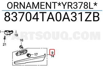 Honda 83704TA0A31ZB ORNAMENT*YR378L*