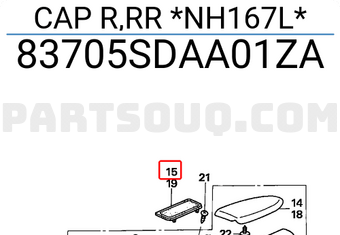 Honda 83705SDAA01ZA CAP R,RR *NH167L*
