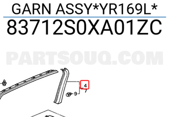 Honda 83712S0XA01ZC GARN ASSY*YR169L*